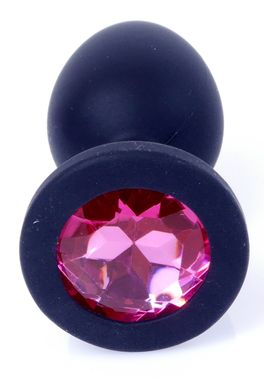 Силиконовая анальная пробка Boss Series - Jewellery Black Silicon PLUG Small Pink S, BS6400083