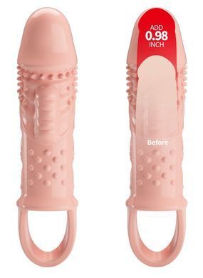 Подовжуюча насадка з вібростимуляцією (на 2,5 см) PRETTY LOVE - PENIS SLEEVE Cecelia, BI-026242