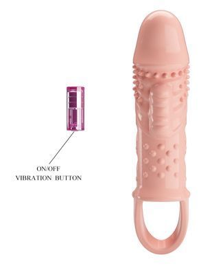 Подовжуюча насадка з вібростимуляцією (на 2,5 см) PRETTY LOVE - PENIS SLEEVE Cecelia, BI-026242
