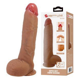 Силиконовый фаллоимитатор на присоске PRETTY LOVE - Mendel 10" Super Soft Liquid Silicone Dildo, BW-008142N