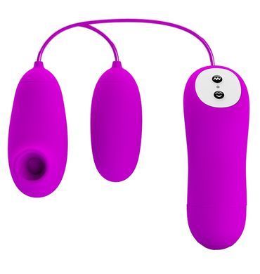 Вакуумный стимулятор с виброяйцом PRETTY LOVE - SUCTION & VIBRO-BULLETS, BI-014925