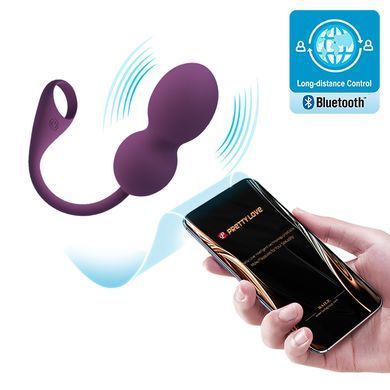 Вагинальные шарики с вибрацией и управлением с смартфона Pretty Love - Elvira dark Purple, BI-210212HP-2