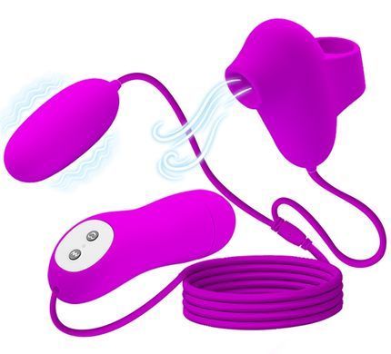 Вакуумный стимулятор с виброяйцом PRETTY LOVE - SUCTION & VIBRO-BULLETS, BI-014925