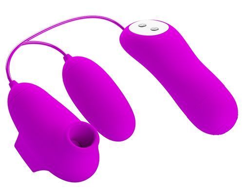 Вакуумный стимулятор с виброяйцом PRETTY LOVE - SUCTION & VIBRO-BULLETS, BI-014925