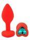Силіконова анальна пробка EGZO - Silicone Red Heart Plug Marine, size S
