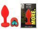 Силіконова анальна пробка EGZO - Silicone Red Heart Plug Marine, size S