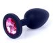 Силиконовая анальная пробка Boss Series - Jewellery Black Silicon PLUG Small Pink S, BS6400083