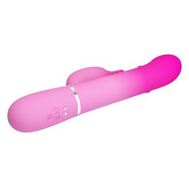 Вібратор зі стимулятором клітора і бусинами, що обертаються PRETTY LOVE - Shima Pink, BW-500051-4