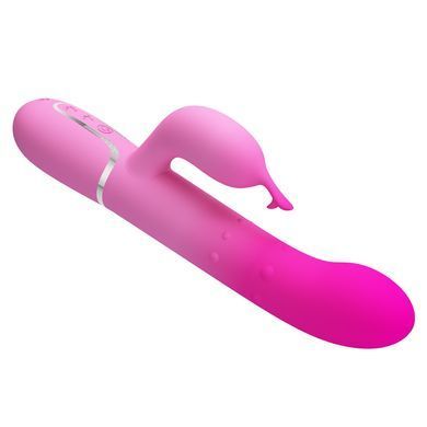 Вібратор зі стимулятором клітора і бусинами, що обертаються PRETTY LOVE - Shima Pink, BW-500051-4
