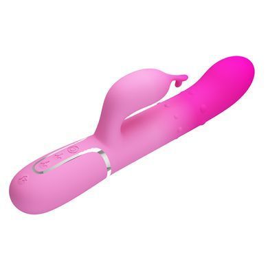 Вібратор зі стимулятором клітора і бусинами, що обертаються PRETTY LOVE - Shima Pink, BW-500051-4