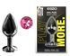 Анальная пробка с кристаллом EGZO - Dark Gray Round Plug Rose, size M