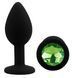 Силіконова анальна пробка EGZO - Silicone Black Round Plug Green, size S
