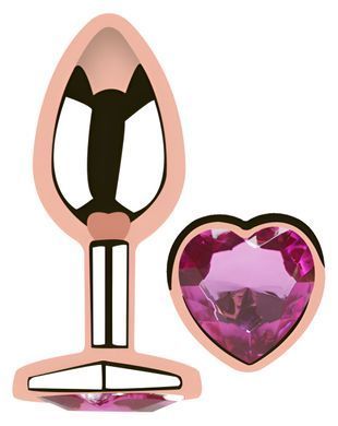 Анальная пробка с кристаллом EGZO - Rose Gold Heart Plug Rose size M