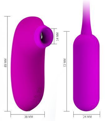Комплект з віброяйця і вакуумного стимулятора Pretty Love CURUPIRA Multifunctional 2 in 1, BI-014872W
