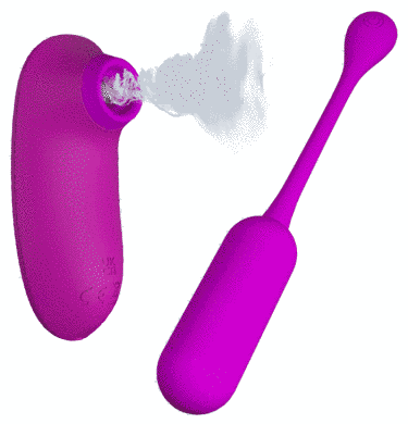 Комплект з віброяйця і вакуумного стимулятора Pretty Love CURUPIRA Multifunctional 2 in 1, BI-014872W