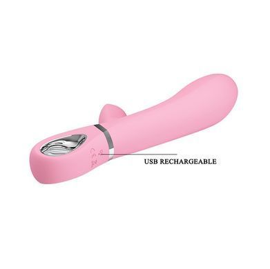 Вибратор с мягкой головкой и клиторальной стимуляцией Pretty Love - Thomas USB, BI-014621-1