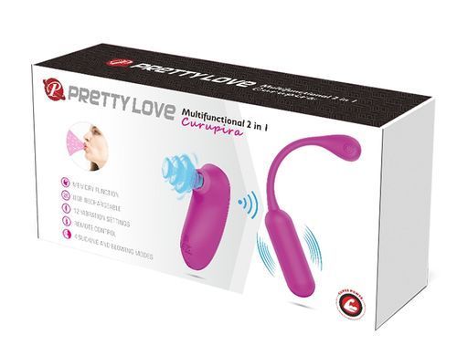 Комплект з віброяйця і вакуумного стимулятора Pretty Love CURUPIRA Multifunctional 2 in 1, BI-014872W