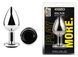 Анальная пробка с кристаллом EGZO - Silver Round Plug Black size M