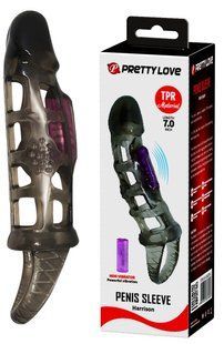 Насадка-презерватив с вибрацией PRETTY LOVE - Harrison Penis sleeve, BI-026209-1
