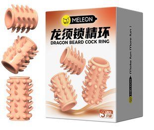 Набор из 3 стимулирующих насадок на пенис Meleon - Dragon Beard Cock Ring, SPS-21