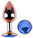 Анальна пробка з кристалом EGZO - Rose Gold Round Plug Blue size S