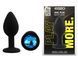Силіконова анальна пробка EGZO - Silicone Black Round Plug Blue, size S