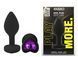 Силіконова анальна пробка EGZO - Silicone Black Heart Plug Purple, size S