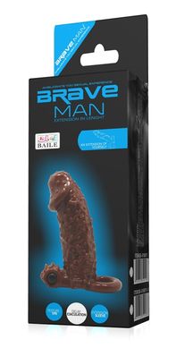 Насадка-презерватив с вибрацией Brave Man, BI-016010-1 ( телесная )