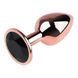 Анальна пробка з кристалом EGZO - Rose Gold Round Plug Black size S