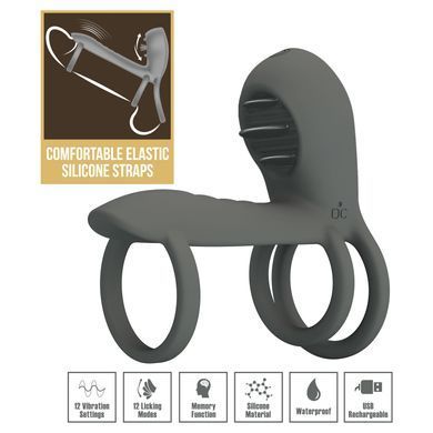 Насадка с вибрацией Pretty Love - MASTER RING GRAY, BI-040135-1
