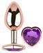 Анальна пробка з кристалом EGZO - Rose Gold Heart Plug Purple size M