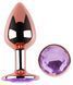 Анальна пробка з кристалом EGZO - Rose Gold Round Plug Amethyst size S
