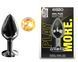 Анальная пробка с кристаллом EGZO - Dark Gray Round Plug Lime, size M