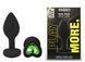 Силіконова анальна пробка EGZO - Silicone Black Heart Plug Green, size S