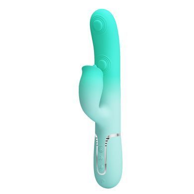Пульсатор с клиторальным стимулятором Pretty Love - Gigi Light Green, 7 thumping functions 7 licking modes, BW-500035-4