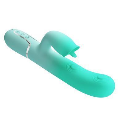 Пульсатор с клиторальным стимулятором Pretty Love - Gigi Light Green, 7 thumping functions 7 licking modes, BW-500035-4