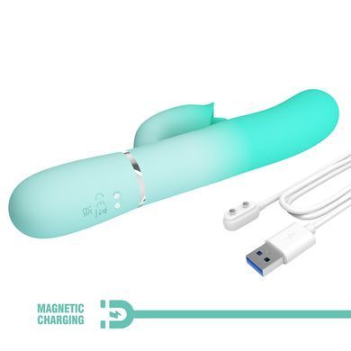 Пульсатор с клиторальным стимулятором Pretty Love - Gigi Light Green, 7 thumping functions 7 licking modes, BW-500035-4