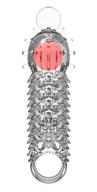 Подовжуюча насадка з вібростимуляцією Meleon - Dragon Scale Wolf tooth sleeve Z1, ZPS-110