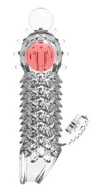 Подовжуюча насадка з вібростимуляцією Meleon - Dragon Scale Wolf tooth sleeve Z1, ZPS-110