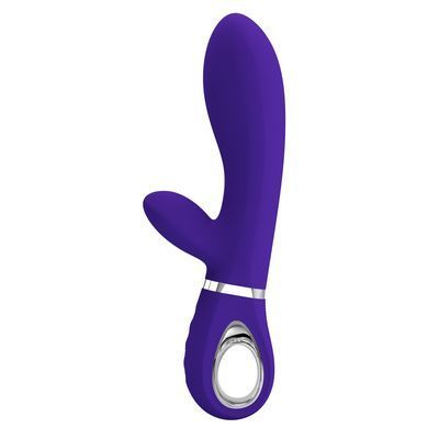 Вибратор с мягкой головкой и клиторальной стимуляцией Pretty Love - Thomas USB Purple, BI-014621-3