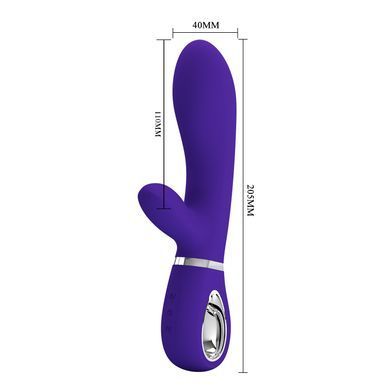 Вибратор с мягкой головкой и клиторальной стимуляцией Pretty Love - Thomas USB Purple, BI-014621-3