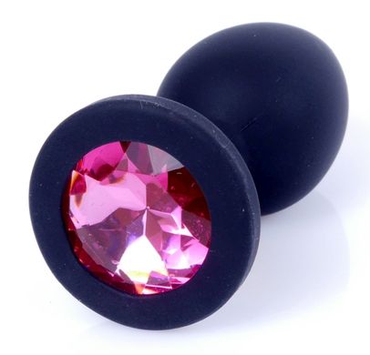 Силиконовая анальная пробка Boss Series - Jewellery Black Silicon PLUG Medium Pink M, BS6400087