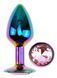 Анальна пробка з кристалом EGZO - Multicolor Round Plug Pink size S