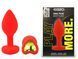 Силіконова анальна пробка EGZO - Silicone Red Heart Plug Lime, size S
