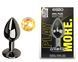 Анальная пробка с кристаллом EGZO - Dark Gray Round Plug Lime, size S