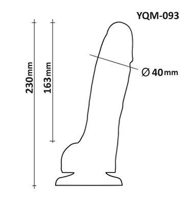 Фаллоимитатор с мошонкой на присоске OYO YQM-093 (длина 23 см, диаметр 4 см)