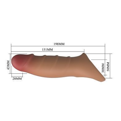 Удлиняющая насадка PRETTY LOVE - Damell Penis Sleeve Brown, BI-026278N-1