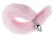 Анальная пробка с хвостом EGZO - Fox Tail Silver Plug Pink, size S