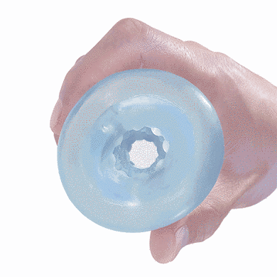 Мастурбатор із внутрішньою спіральною структурою та стимулюючою кулькою Pretty Love - Transparent masturbator Blue, BM-009229N