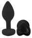 Силиконовая анальная пробка EGZO - Silicone Black Heart Plug Black, size S